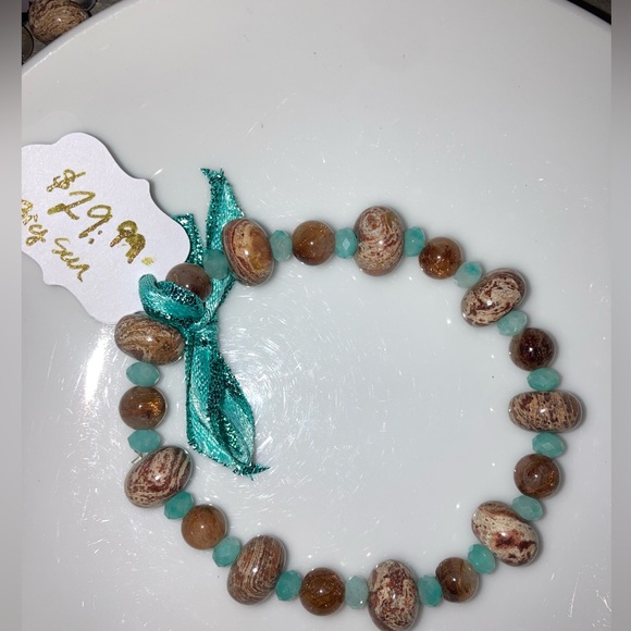 Big Sur Sand & Sea Bracelet. Gemstones Jasper & Amazonite handmade by me - Picture 1 of 1